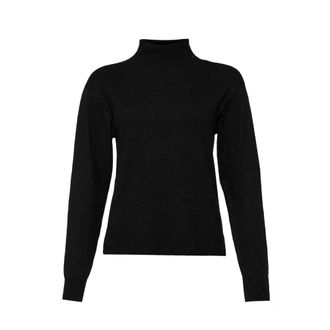A|X Armani Exchange Zwarte Trui met Logodetail - Dames - Coltruien - Zwart - XL - Wol - Truien & Vesten