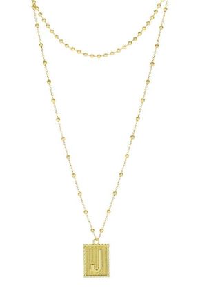 Panacea Initial B Dot Layered Pendant Necklace in Gold - J at Nordstrom