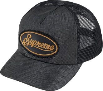 SUPREME SS26 Raffia Mesh Back 5-Panel Black SUP-SS26-1032-BLK