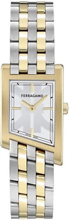 Ferragamo Asymetrique Bracelet Watch, 24mm x 39mm in Two Tone at Nordstrom
