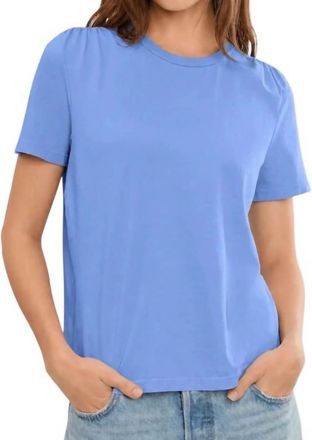 Michael Stars Shirred Shoulder Tee In Blue Ribbon