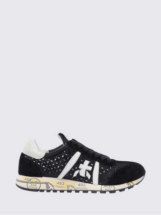 Premiata Lucy Suede And Perforated Fabric Sneakers