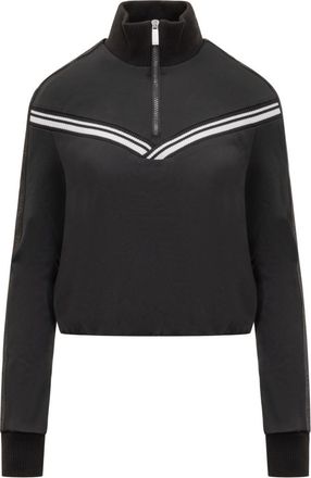 Off-white Black Stripes Mock Collar Sweater