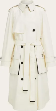 Ferragamo Women Coated linen trench White