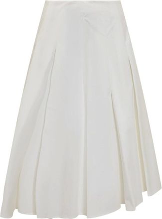 Semicouture Midi Skirts, female, White, Size: XL Cotton Midi Skirt