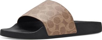 Coach Pool Slide In Signature Canvas Mens Shoes Tan Signature : 13 D - Medium