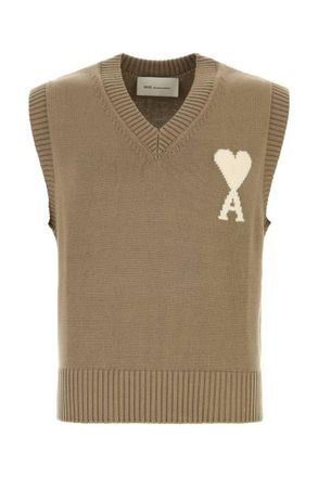 Ami Brown V Neck Sweater