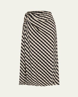 A.L.C. Jean Check Midi Skirt
