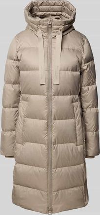 Marc O'Polo Shaped Fit Daunenmantel mit Kapuze in Stein, Größe 34
