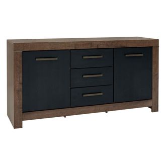 Petits Meubles Buf&eacute; 2 puertas 3 cajones paneles de aglomerado madera y negro