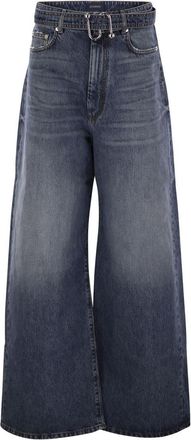 Max Mara Womens Procida - Low-waisted Oversize Denim Trousers - Medium Blue Cotton - Size 28 (Waist)