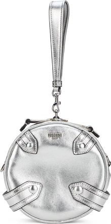 Moschino Ronde Munt Pouch - Dames - Clutches - Grijs - ONE Size - Leer - Tassen