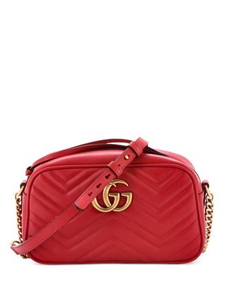 Gucci GG Marmont Shoulder Bag Matelasse Leather Small crossbody bag - Rood
