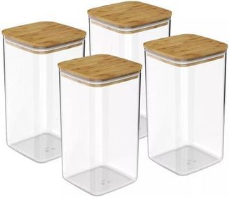 Ou Clear Stackable Airtight Food Storage Container Set with Wood Lid 8 Piece at Nordstrom