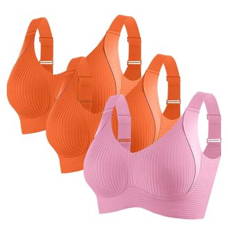 Generic 3 Pack T-Shirt Bras for Women Non Wired Deep V Seamless Wireless Push Up Comfort Plunge Soft Support Full Coverage Everyday Bralettes Support Everyday