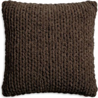 Sunday Citizen Snug Loose Knit Throw Pillow in Chocolate Martini at Nordstrom