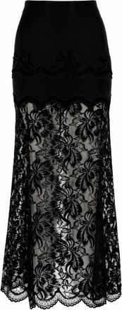 Paco Rabanne Lace Polyamide Flared Midi Skirt