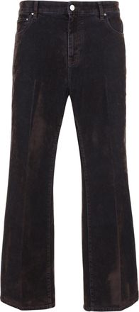 Amiri Brown Velvet-Effect Stretch Cotton Flared Jeans