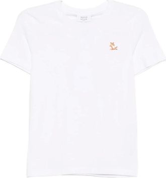 Maison Kitsun&eacute; Tops, Dames, Wit, XS, Katoen, Mrwjt 20Kj 7026 T-shirt
