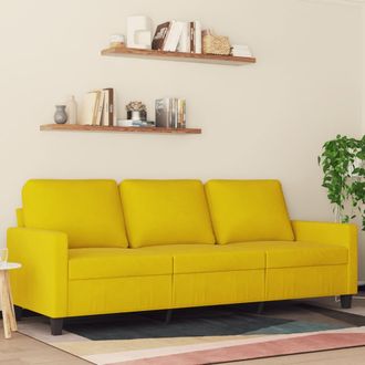 vidaXL Sof&aacute; De 3 Plazas Terciopelo Amarillo 180 Cm Vidaxl