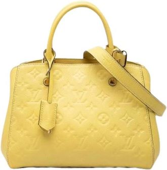 Louis Vuitton Pre-owned Montaigne BB - Dames - Vintage Handtas - Geel - ONE Size - Leer - Vintage