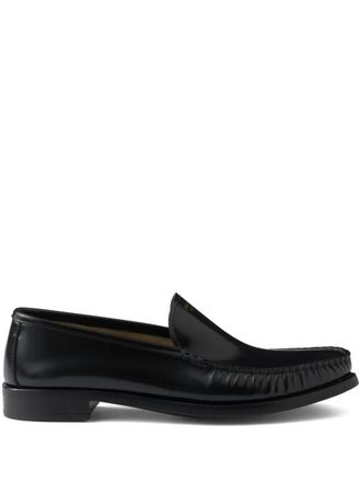 Prada Brushed Fum&eacute; Leather Loafers Shoes