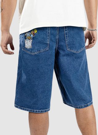 Empyre Ultra Loose Sk8 Denim W Embroidery Shorts blau