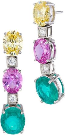 Savvy Cie Jewels Silver Cz Drop Earrings