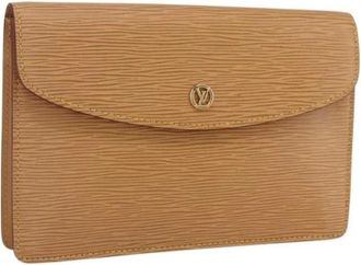 Louis Vuitton Pre-owned Clutches, female, Beige, Size: ONE SIZE Pre-owned Leather Clutch