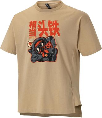 adidas neo Cartoon Astronaut Pattern Printing Athleisure Casual Sports Short Sleeve Brown T-Shirt HY4624