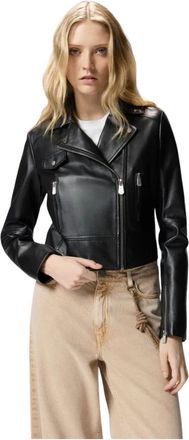 Pinko New Sensibile Jacket - Dames - Leren en Su&egrave;de Jassen - Zwart - M - Leer - Jassen