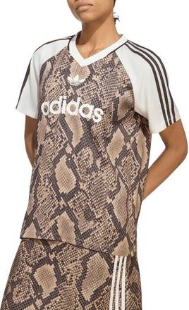 adidas Originals Faux-Snakeskin-Printed Jersey in Linen/magic Beige at Nordstrom, Size X-Small