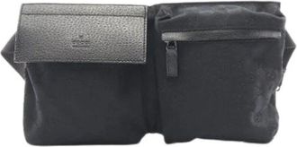 Gucci Pre-owned Vintage Canvas Belt Bag - unisex - Vintage Heuptassen - Zwart - ONE Size - Leer - Vintage