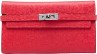 Herm&egrave;s Pre-owned Kelly Long Wallet - Dames - Vintage Clutch - Rood - ONE Size - Vintage