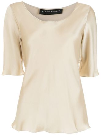 Gloria Coelho silk satin T-shirt - Neutrals