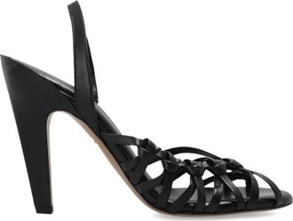 Chlo&eacute; Estra Sandalen met Hak - Dames - Sandalen met hakken - Zwart - 39 EU - Leer - Schoenen