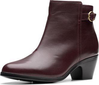Clarks Womens Emily2 Belle Fashion Boot, Wine Leather, 8.5 UK