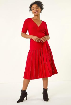 Roman Tie Waist Knitted Dress