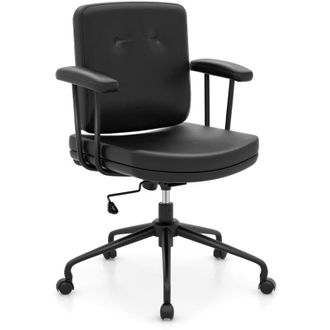 Costway Costway - Home Office Chair Small Desk Chair Adjustable Computer Chair-Coffee