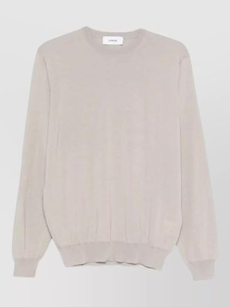 Lardini crewneck sweater long sleeves ribbed hem cuffs