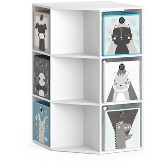 Vicco Estanter&iacute;a Infantil Luigi, Blanco, 64 X 107.8 Cm Con 6 Cajas Plegables Opt.2, Vicco