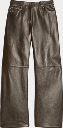 Helmut Lang Relaxed Leather Bootcut Pants