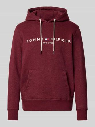 Tommy Hilfiger Oversized Hoodie aus Baumwoll-Mix in Bordeaux, Gr&ouml;&szlig;e XXL