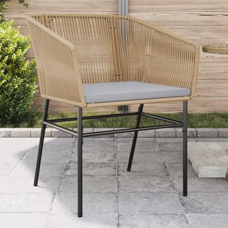 vidaXL Vidaxl - Sillones De Jard&iacute;n Con Cojines 2 Uds Rat&aacute;n Sint&eacute;tico Marr&oacute;n