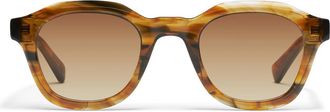 Quay Roll Film 47mm Small Square Sunglasses in Coffee Swirl/sepia at Nordstrom