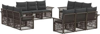 vidaXL Conjunto De Sof&aacute;s De Jard&iacute;n 12 Uds. Gris Rat&aacute;n Sint&eacute;tico Vidaxl
