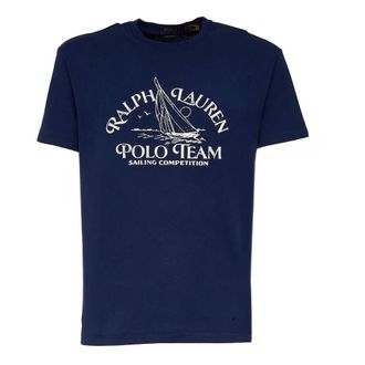 Polo Ralph Lauren T-Shirts, male, Blue, Size: XL Crew Neck Classic-Fit T-Shirt