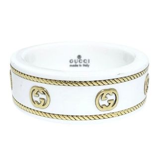 Gucci Gold White Yellow Gold (18K) Ceramic Band Ring (Pre-Owned)