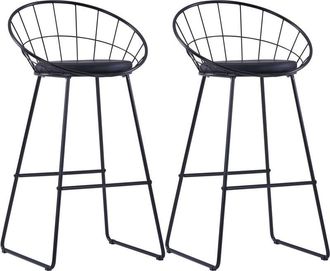 vidaXL Vidaxl - Taburete de barra de cocina 2 unidades cuero sintético negro