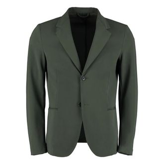 THE (ALPHABET) Jassen, Heren, Groen, L, Leer, Single-breasted Tweeknoopsjas
